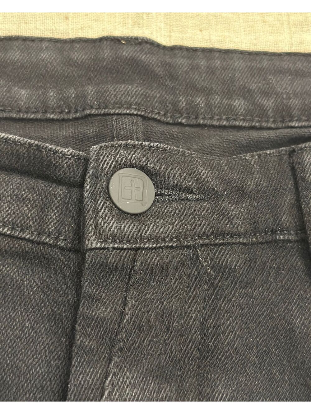 Ksubi Van Winkle Ace Black Slice Ripped Mens 36x30 Faded Distressed Skinny Jeans - Picture 5 of 9